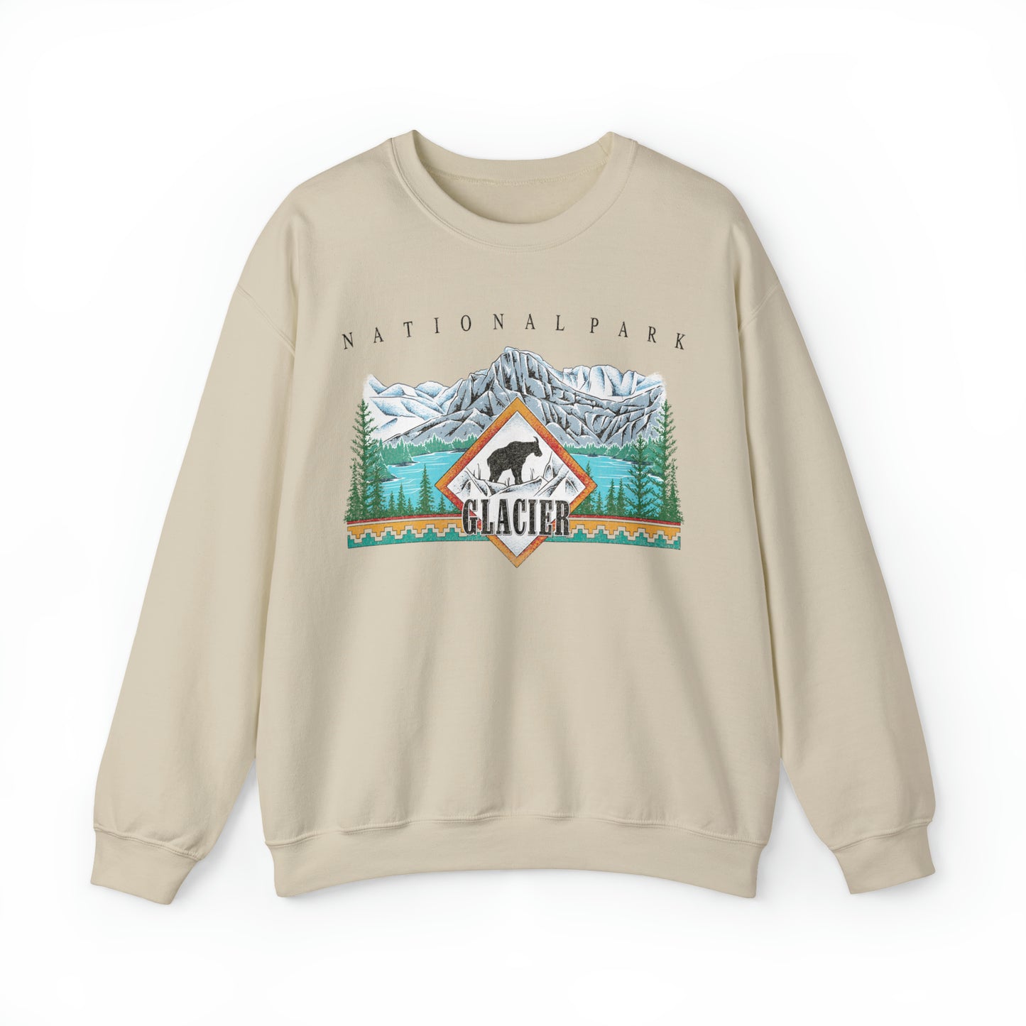 Vintage Glacier National Park Pullover Sweatshirt