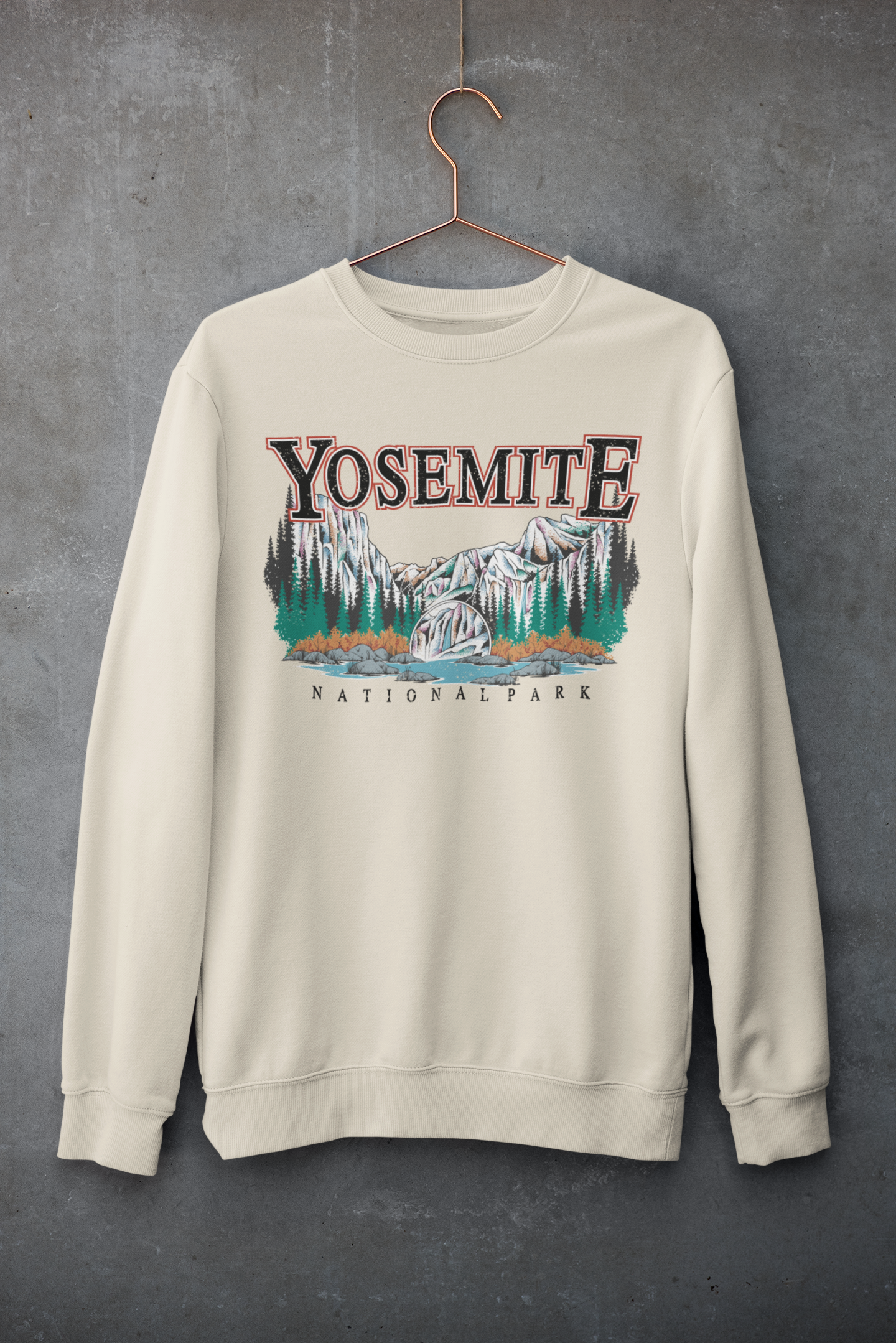 Vintage Yosemite National Park Pullover Sweatshirt