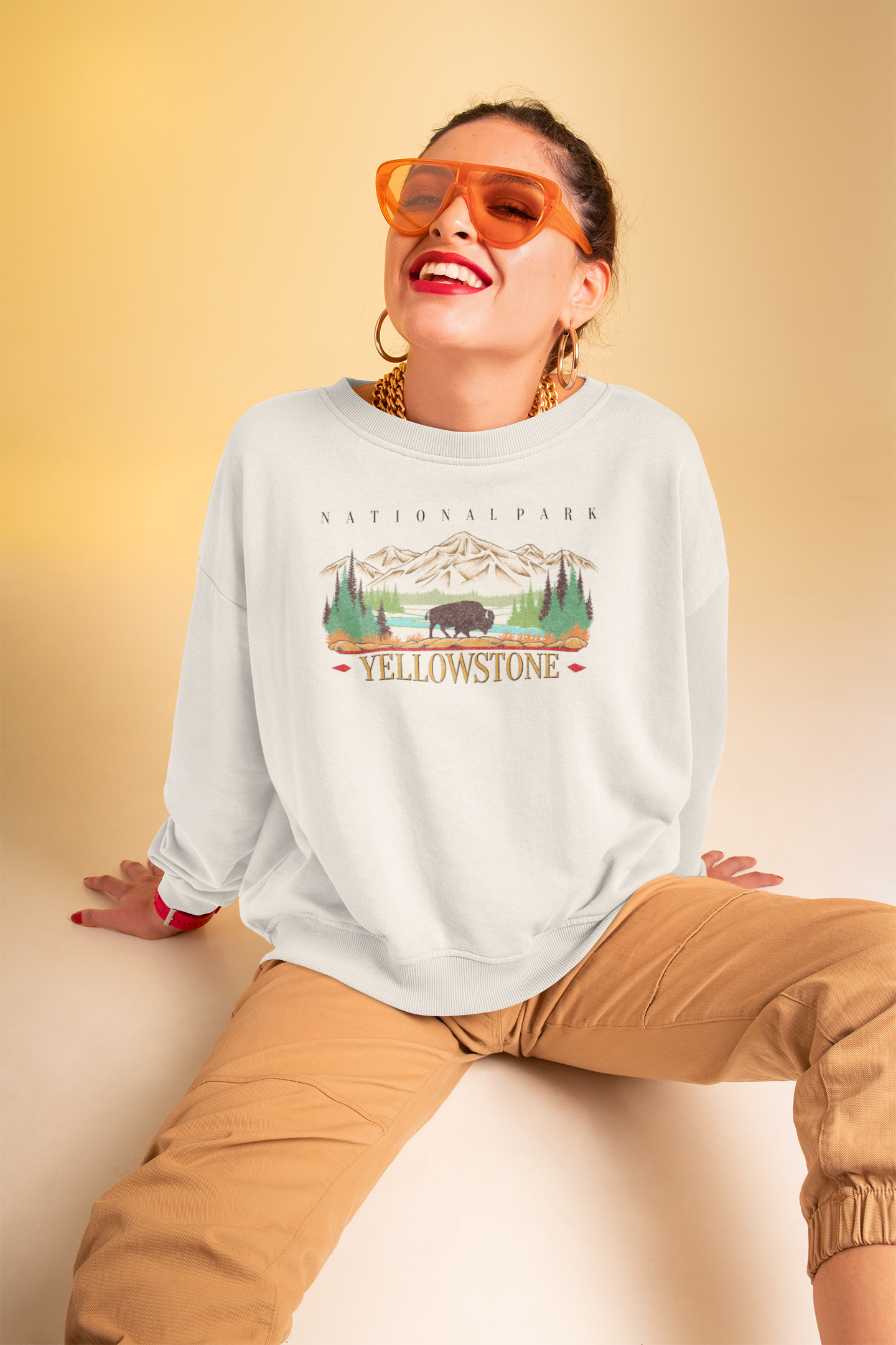 Vintage Yellowstone National Park Pullover Sweatshirt