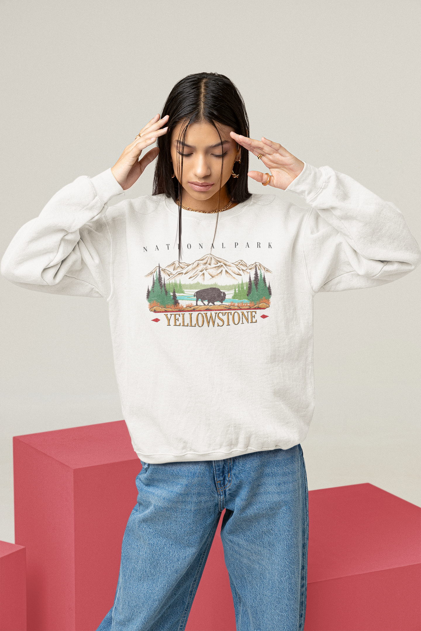 Vintage Yellowstone National Park Pullover Sweatshirt