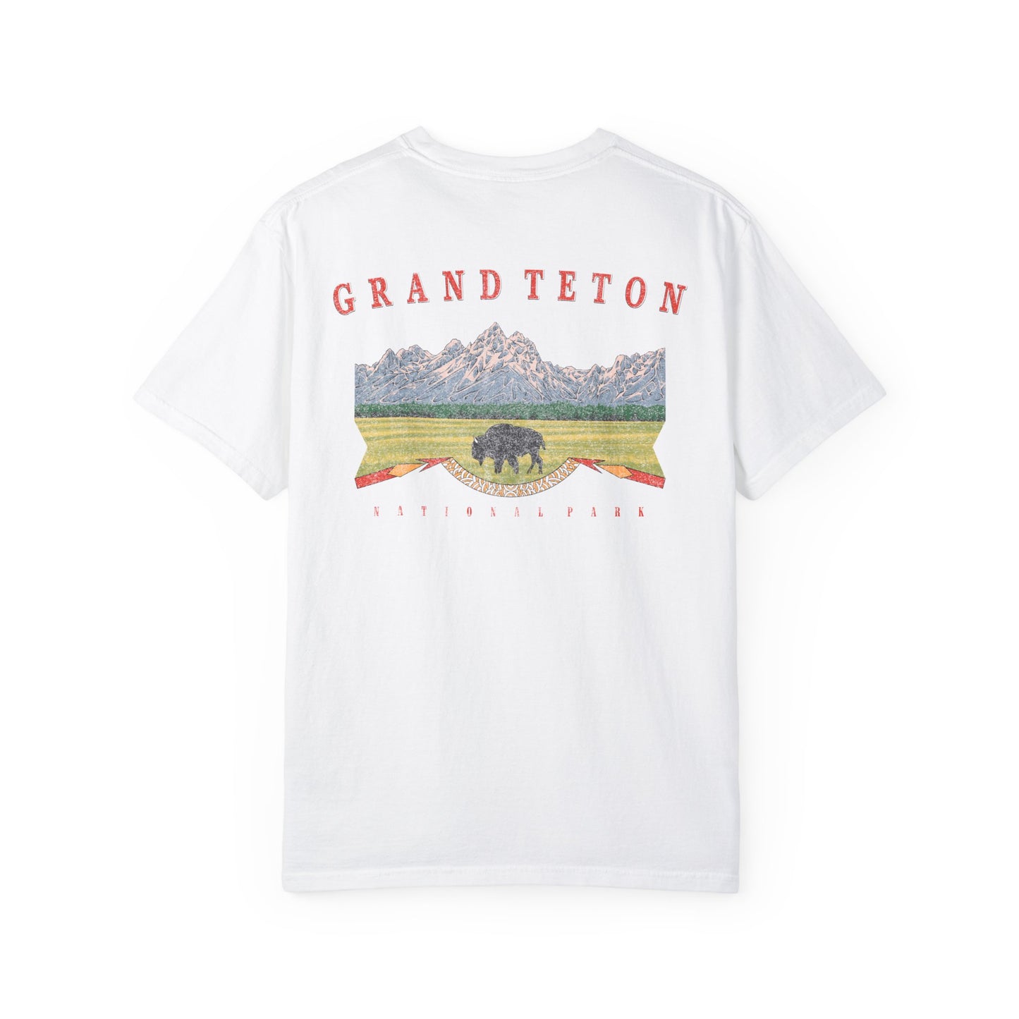 Vintage Grand Teton National Park Back Graphic Tee Shirt