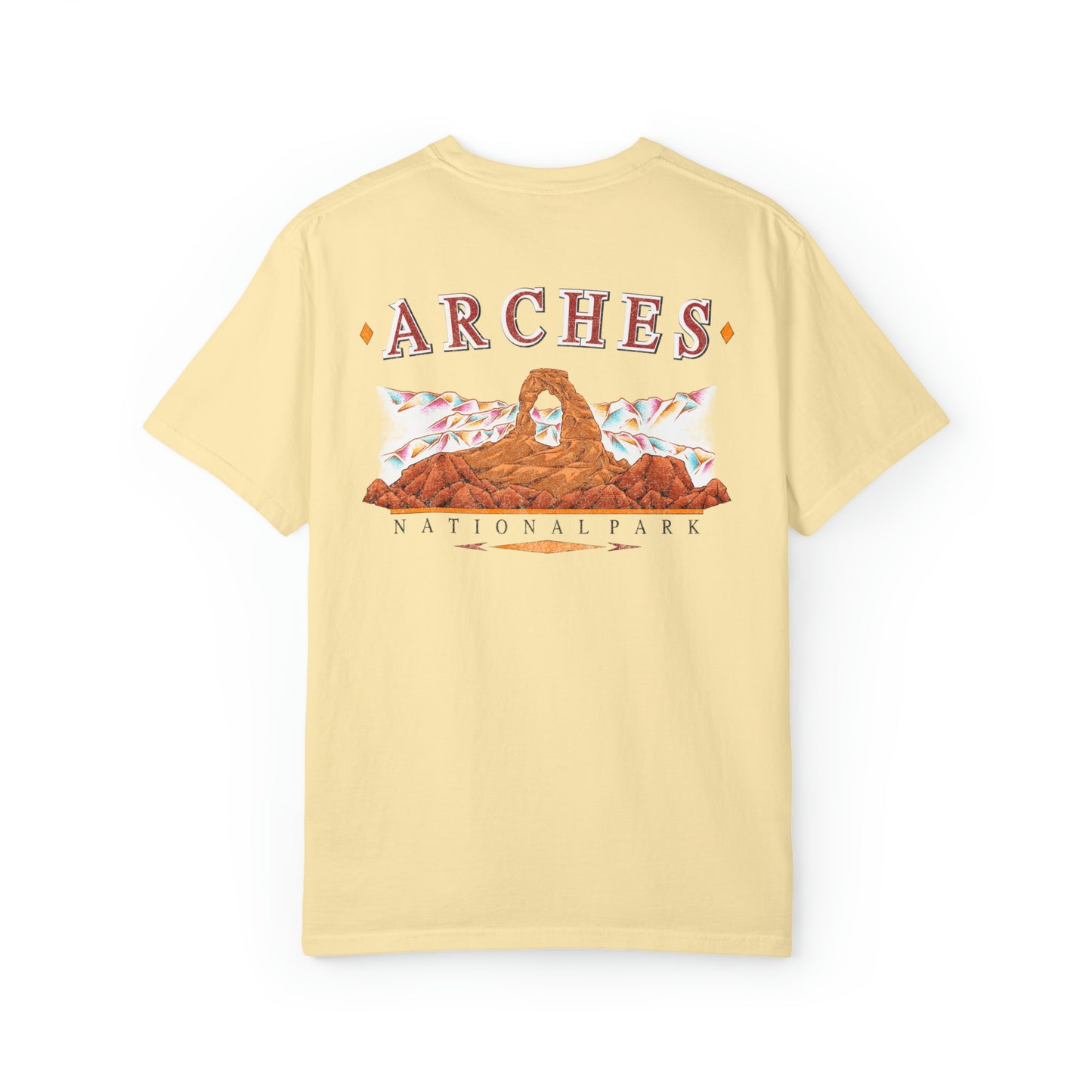 Vintage Arches National Park Back Graphic Tee Shirt