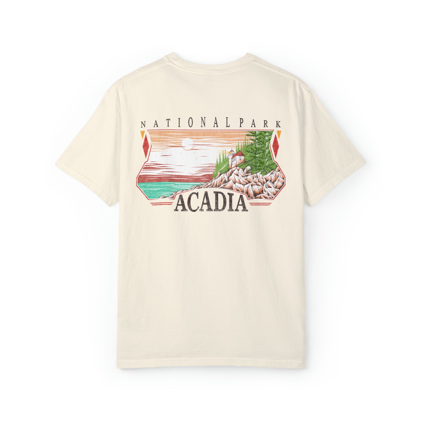 Vintage Acadia National Park Back Graphic Tee Shirt