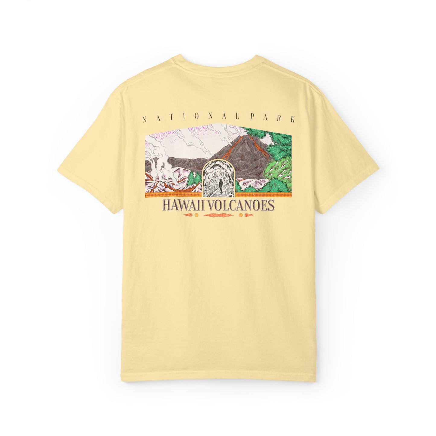 Vintage Hawaii Volcanoes National Park Back Graphic Tee Shirt