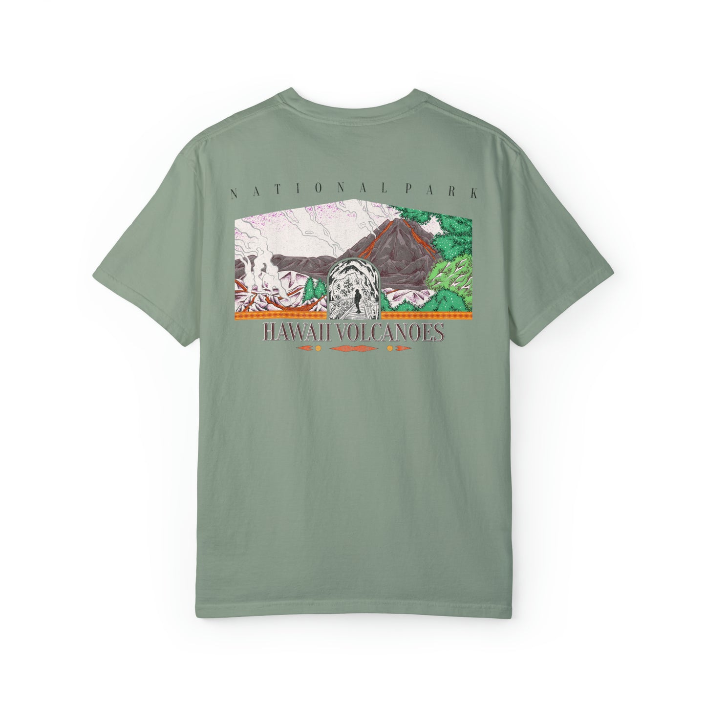 Vintage Hawaii Volcanoes National Park Back Graphic Tee Shirt