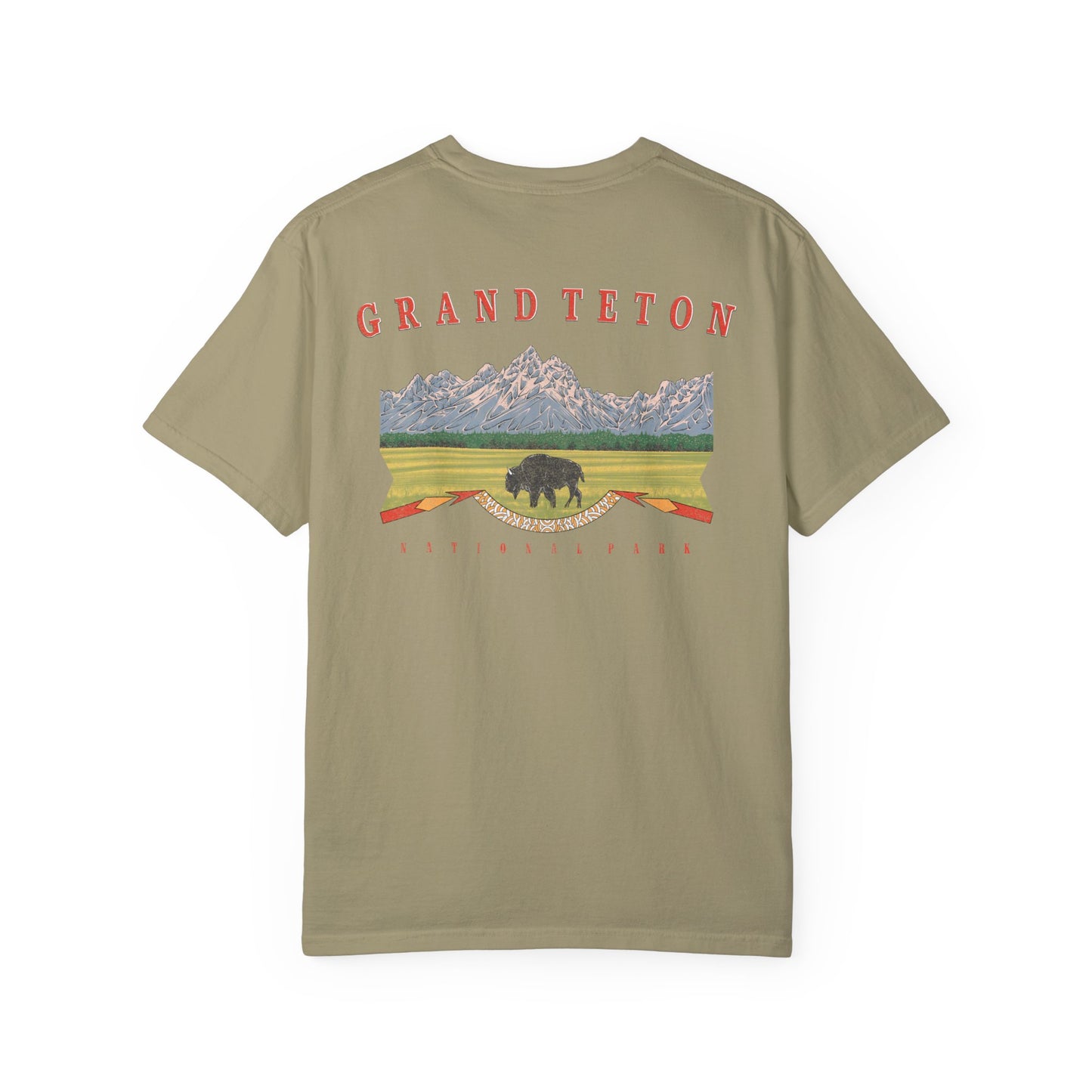 Vintage Grand Teton National Park Back Graphic Tee Shirt