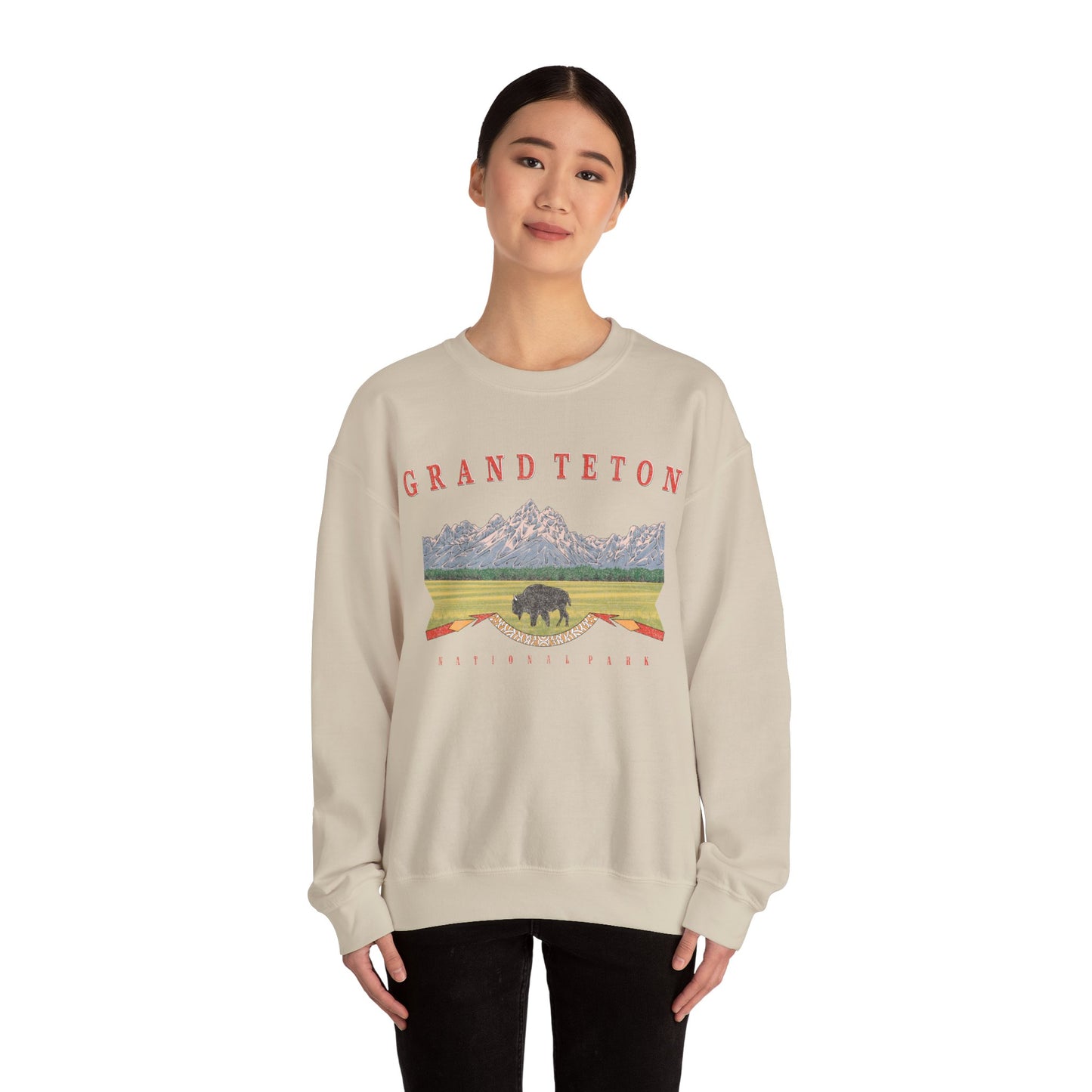 Vintage Grand Teton National Park Pullover Sweatshirt