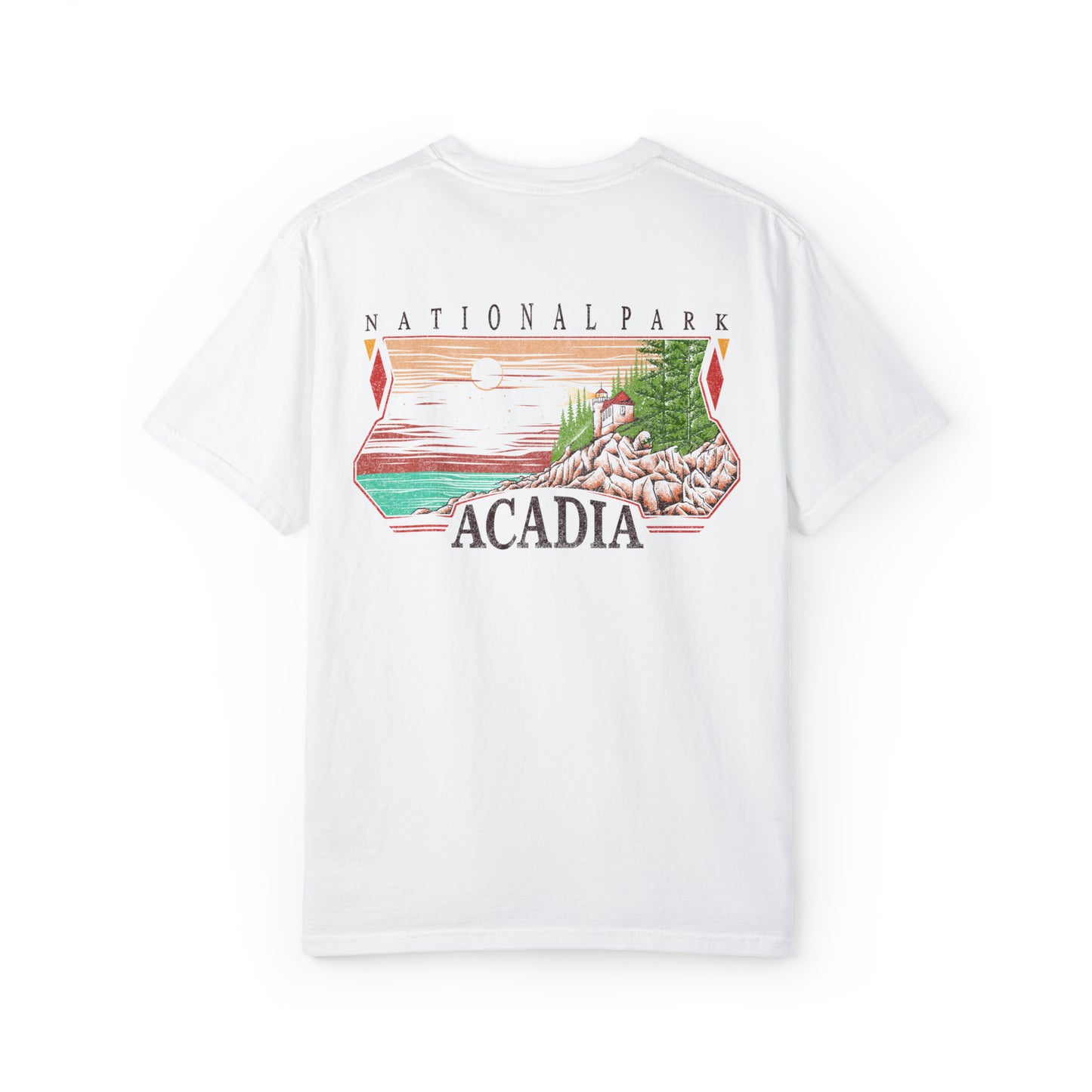 Vintage Acadia National Park Back Graphic Tee Shirt