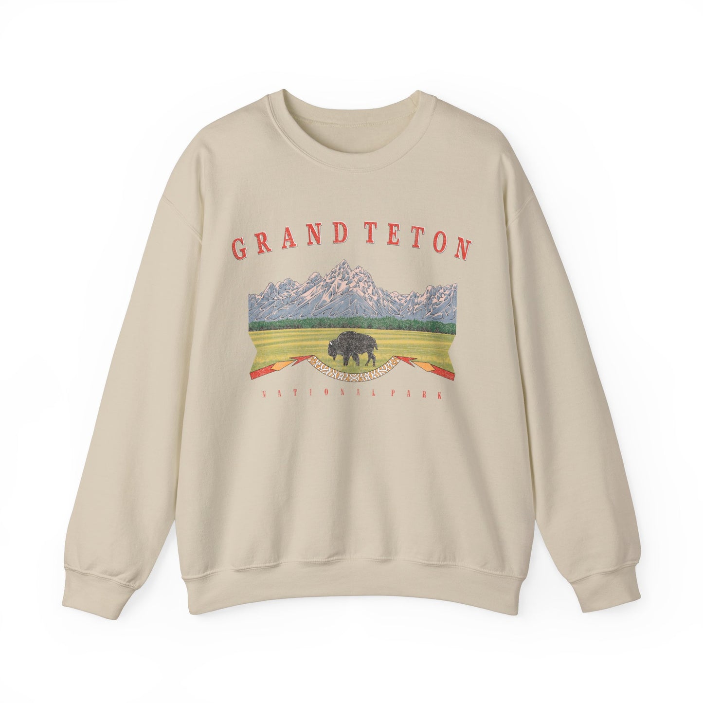 Vintage Grand Teton National Park Pullover Sweatshirt