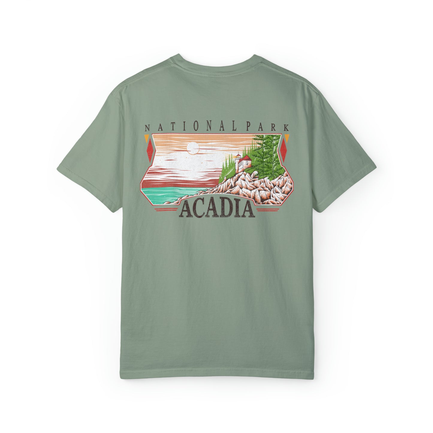 Vintage Acadia National Park Back Graphic Tee Shirt