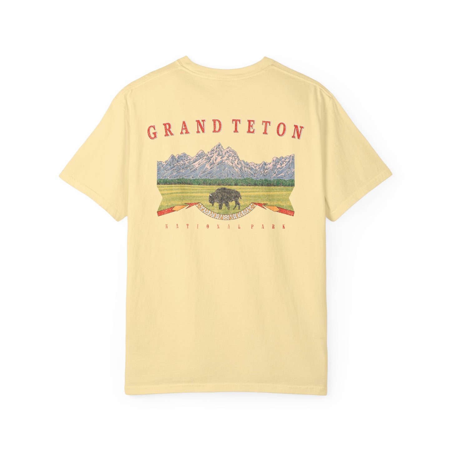 Vintage Grand Teton National Park Back Graphic Tee Shirt