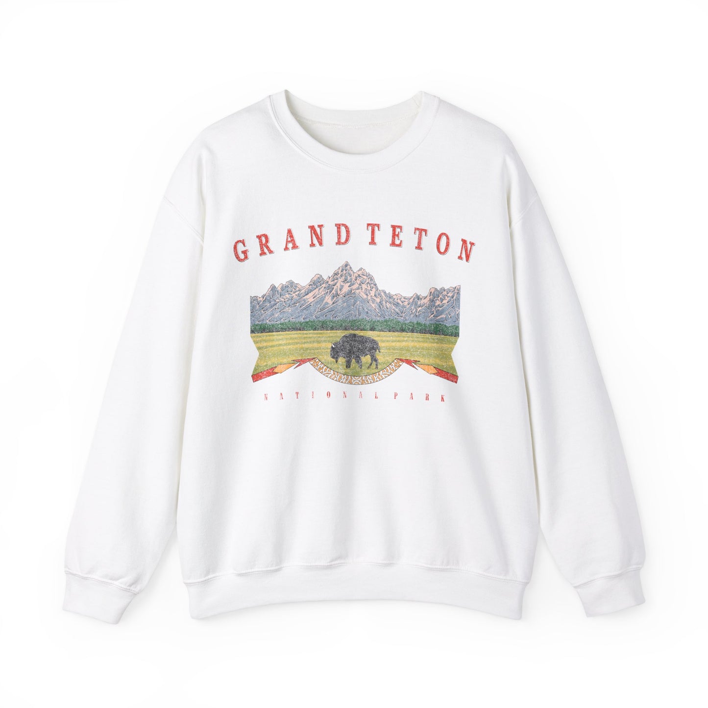 Vintage Grand Teton National Park Pullover Sweatshirt