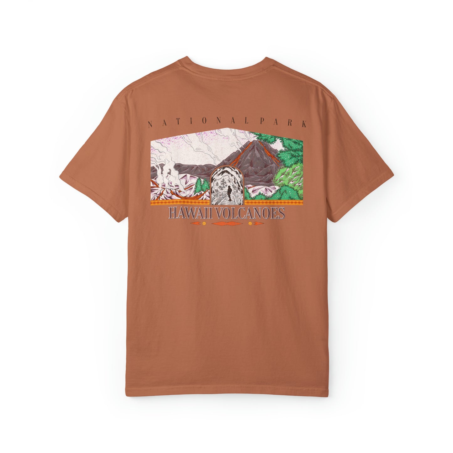 Vintage Hawaii Volcanoes National Park Back Graphic Tee Shirt