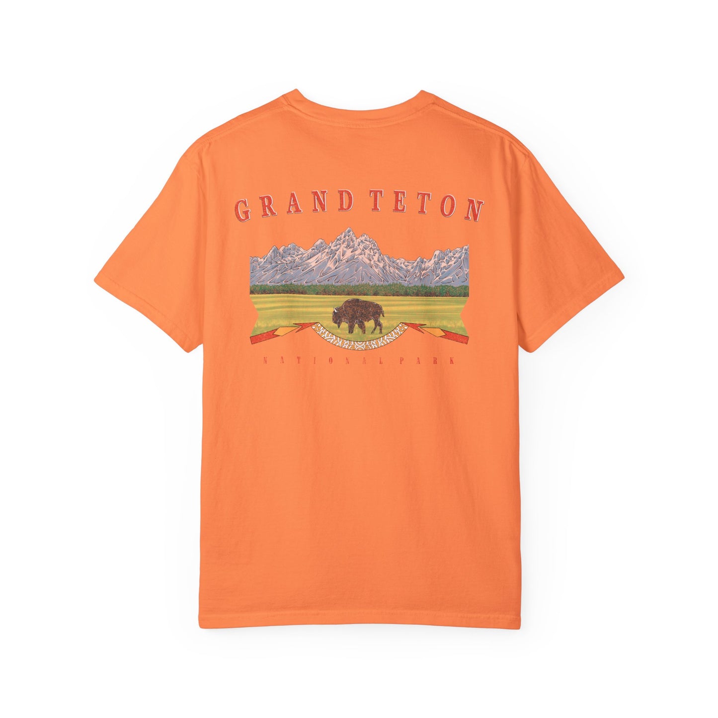 Vintage Grand Teton National Park Back Graphic Tee Shirt