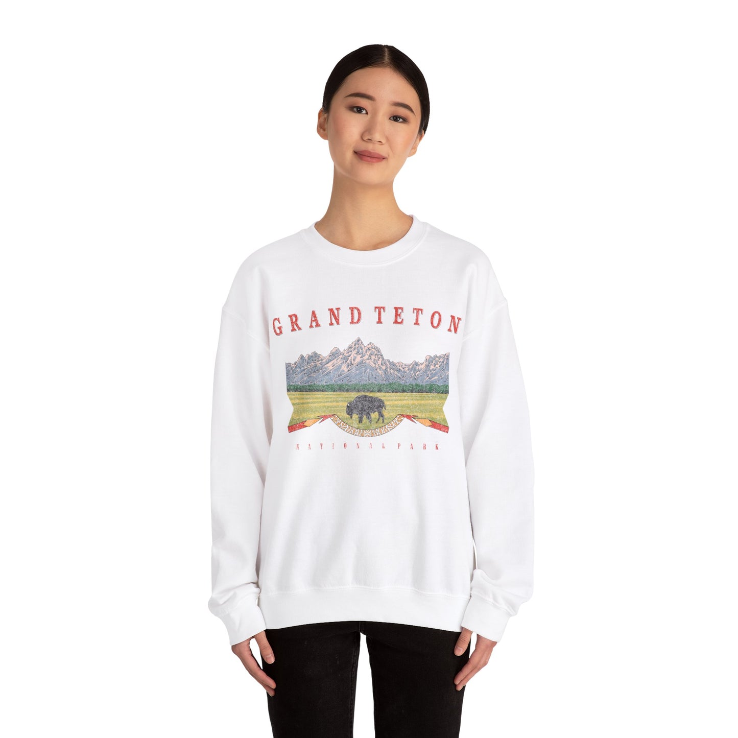 Vintage Grand Teton National Park Pullover Sweatshirt