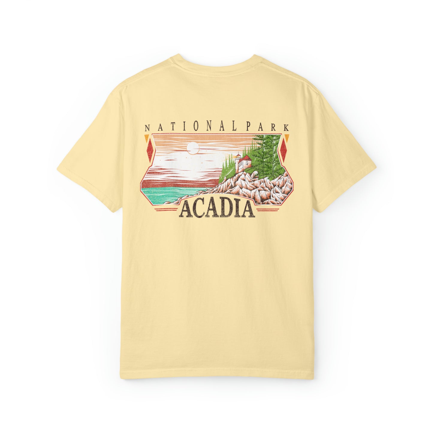 Vintage Acadia National Park Back Graphic Tee Shirt