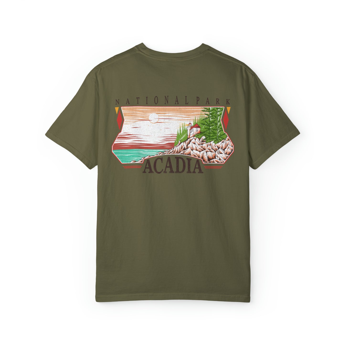 Vintage Acadia National Park Back Graphic Tee Shirt