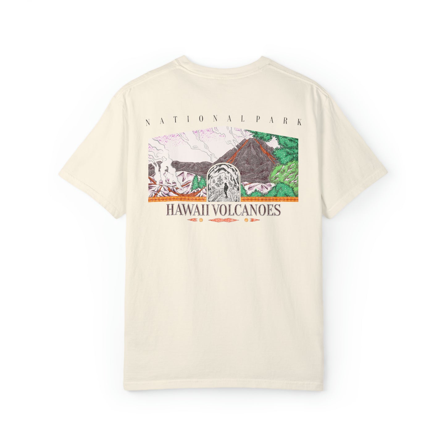 Vintage Hawaii Volcanoes National Park Back Graphic Tee Shirt