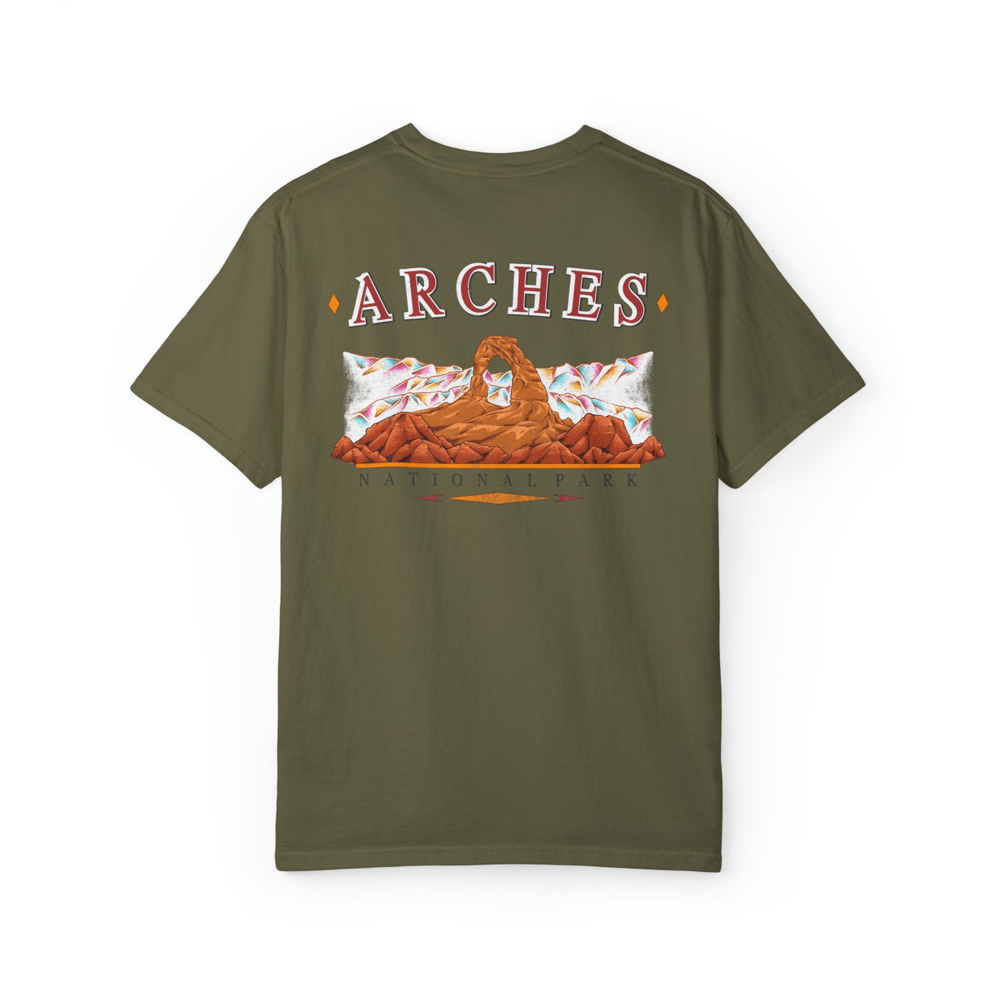 Vintage Arches National Park Back Graphic Tee Shirt