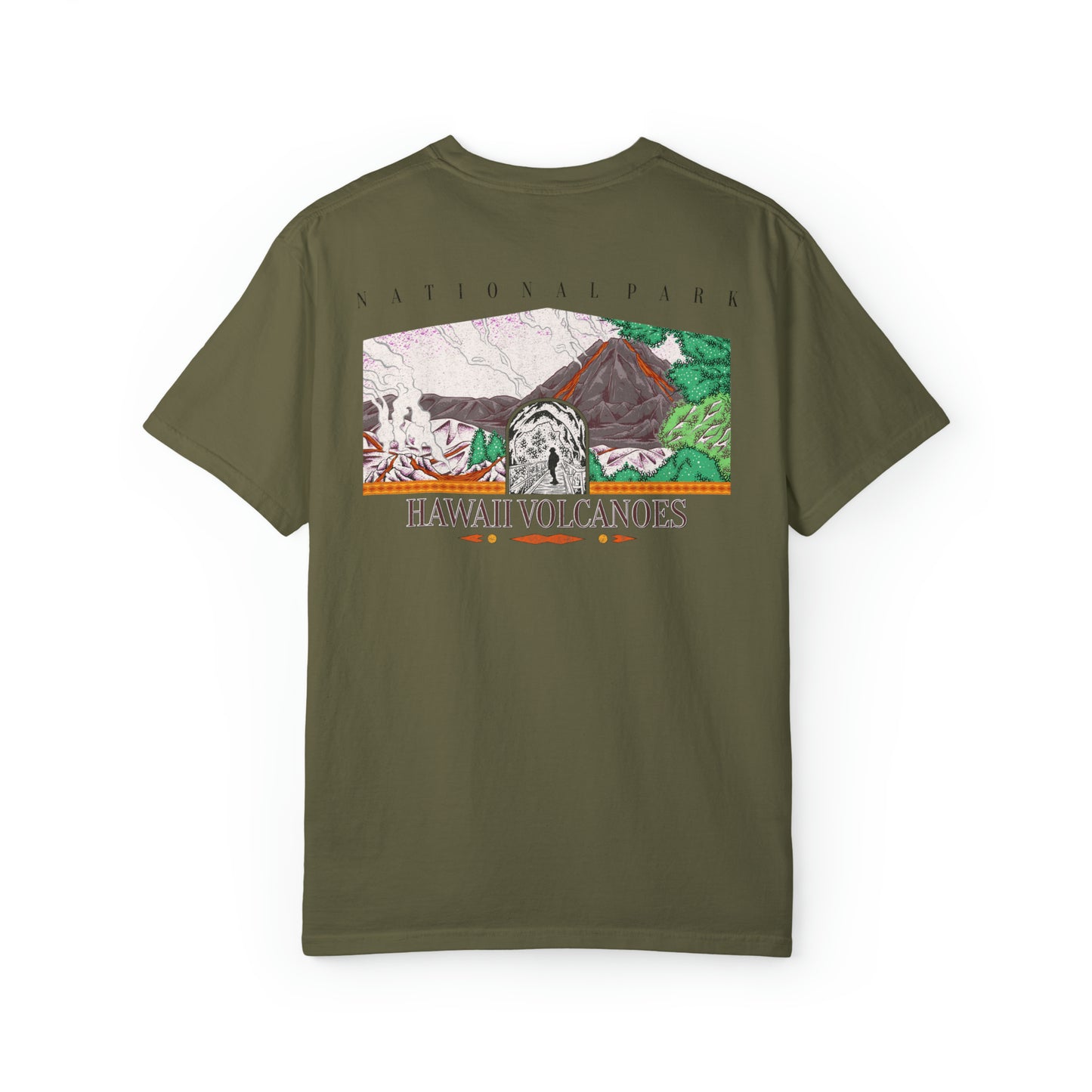 Vintage Hawaii Volcanoes National Park Back Graphic Tee Shirt