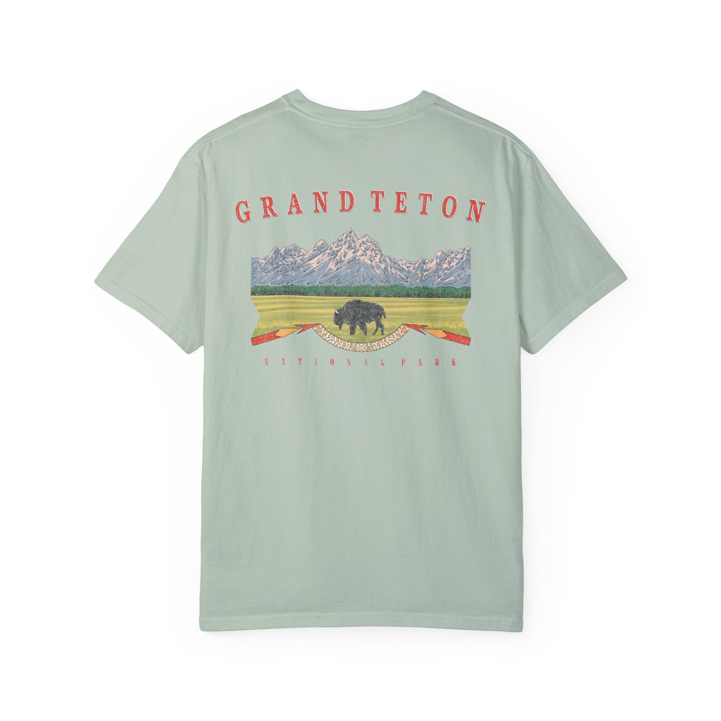 Vintage Grand Teton National Park Back Graphic Tee Shirt