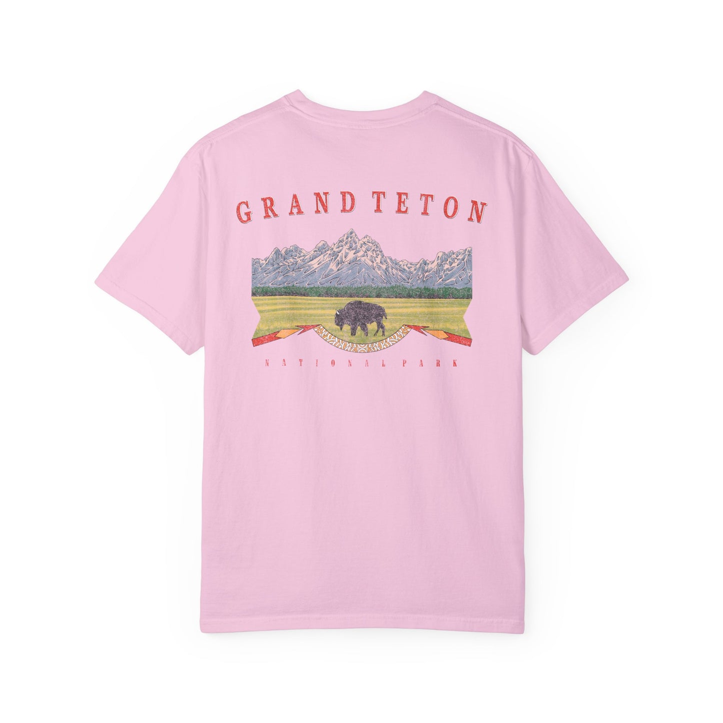 Vintage Grand Teton National Park Back Graphic Tee Shirt