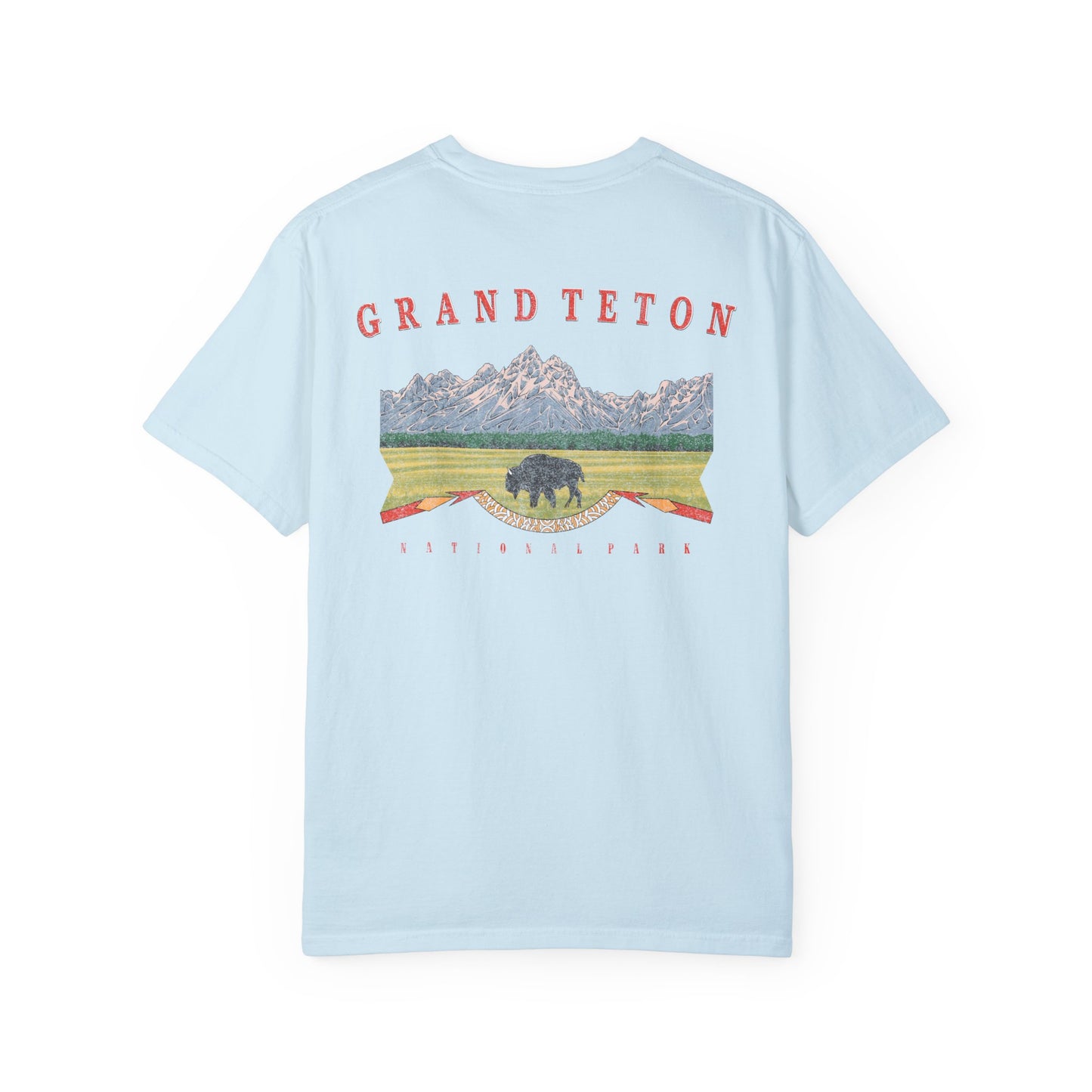 Vintage Grand Teton National Park Back Graphic Tee Shirt