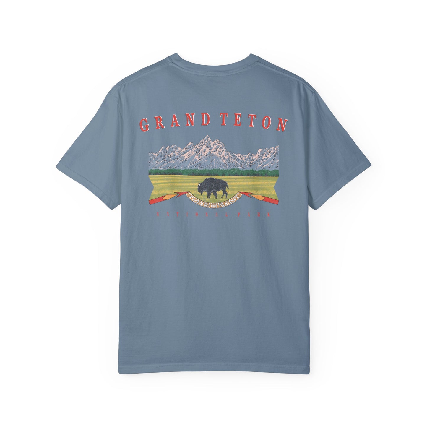 Vintage Grand Teton National Park Back Graphic Tee Shirt