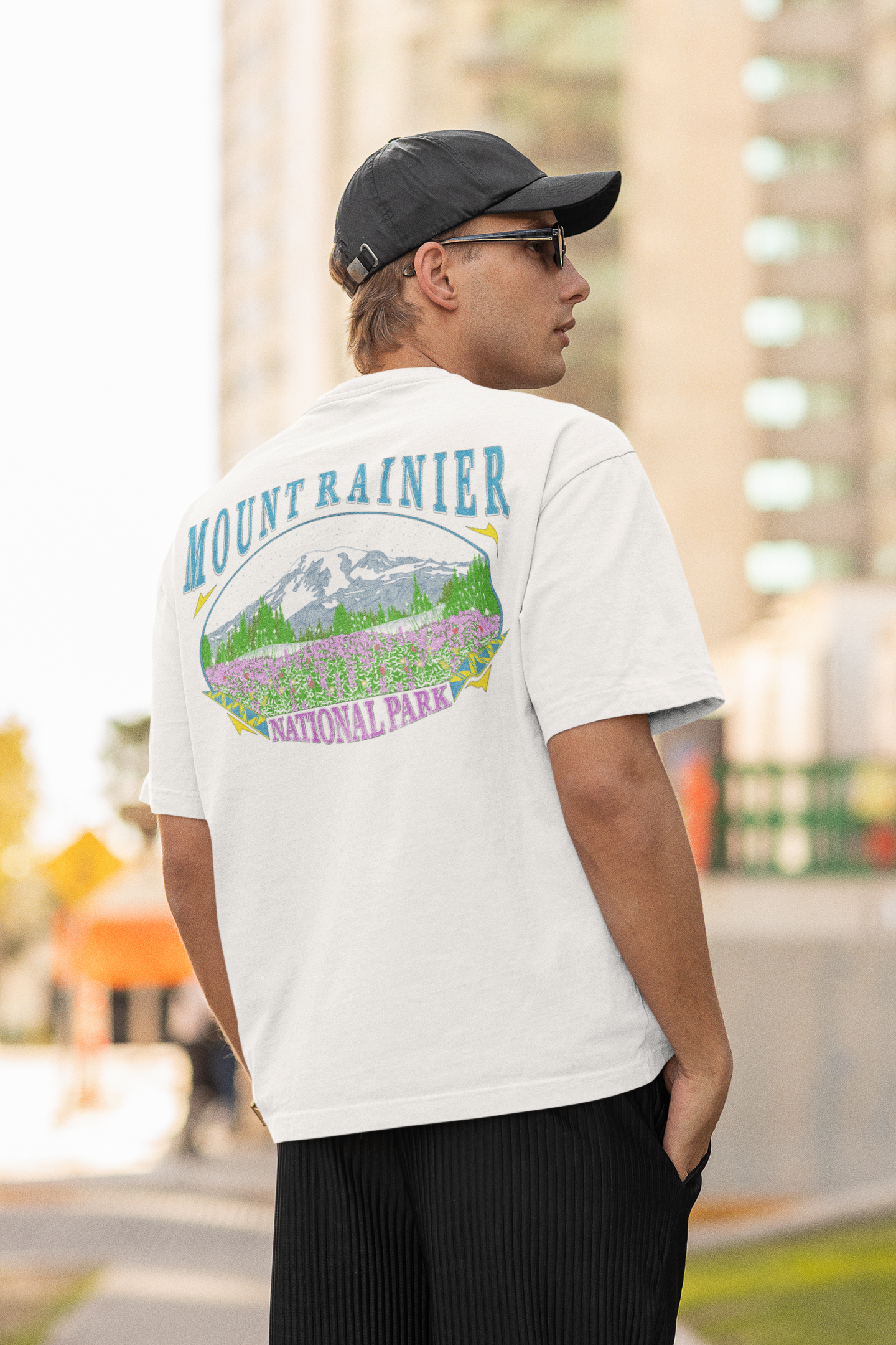 Vintage Rainier National Park Back Graphic Tee Shirt