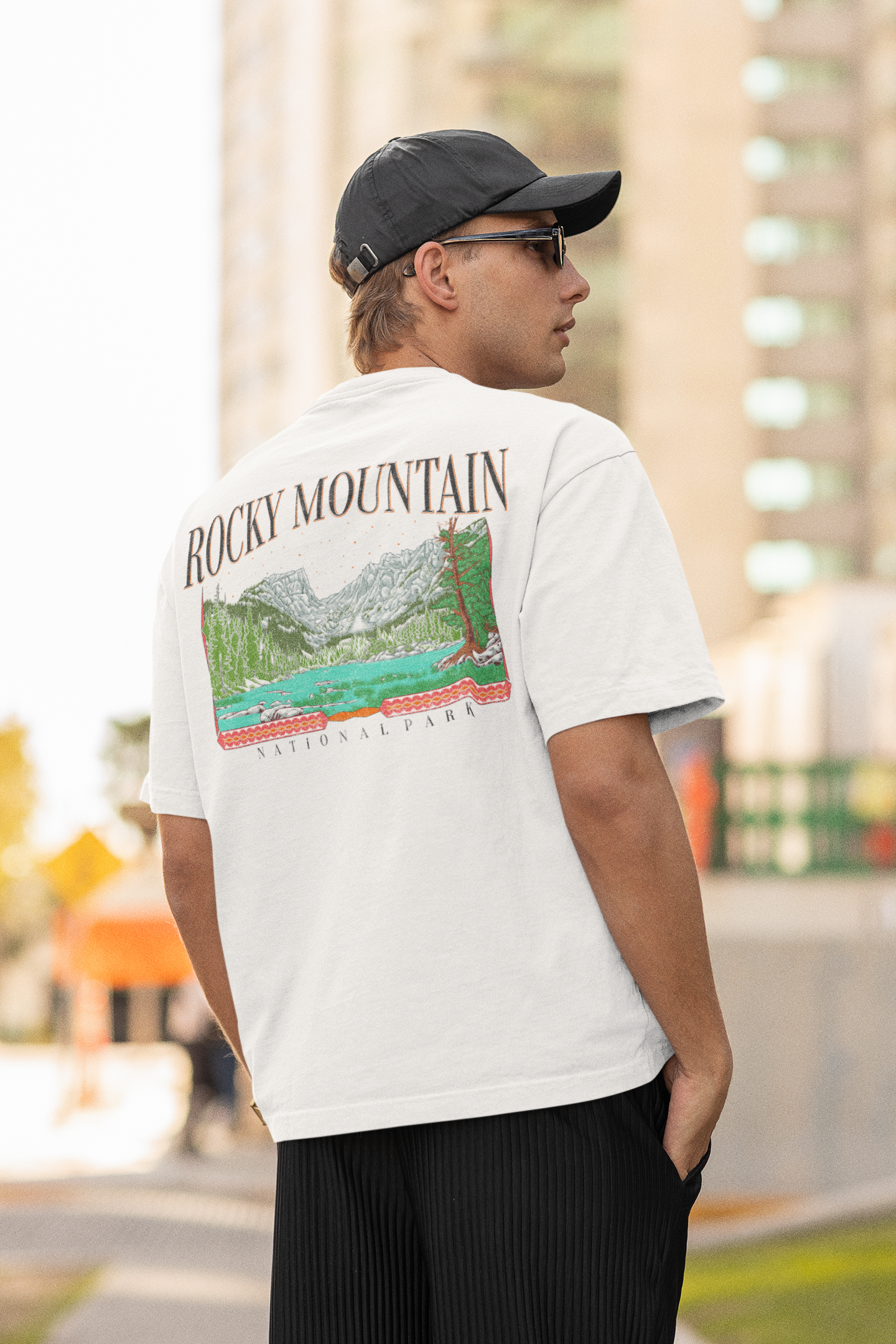 Vintage Rocky Mountain National Park Back Graphic Tee Shirt