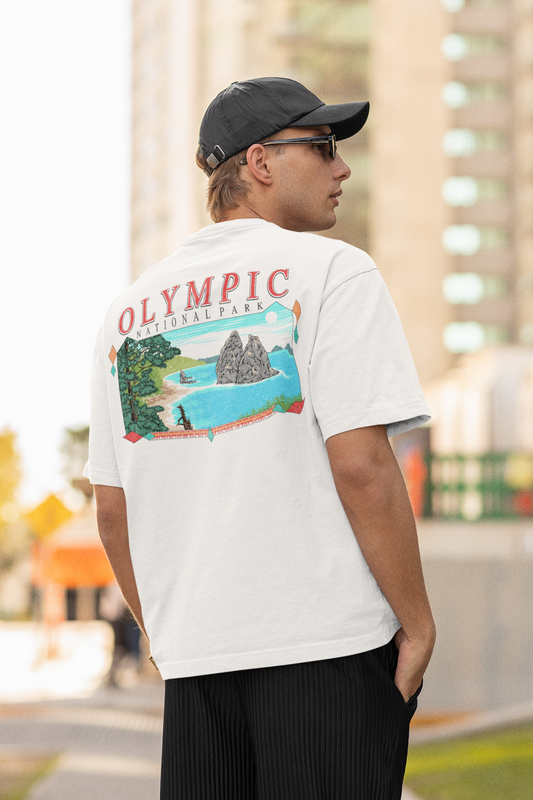 Vintage Olympic National Park Back Graphic Tee Shirt