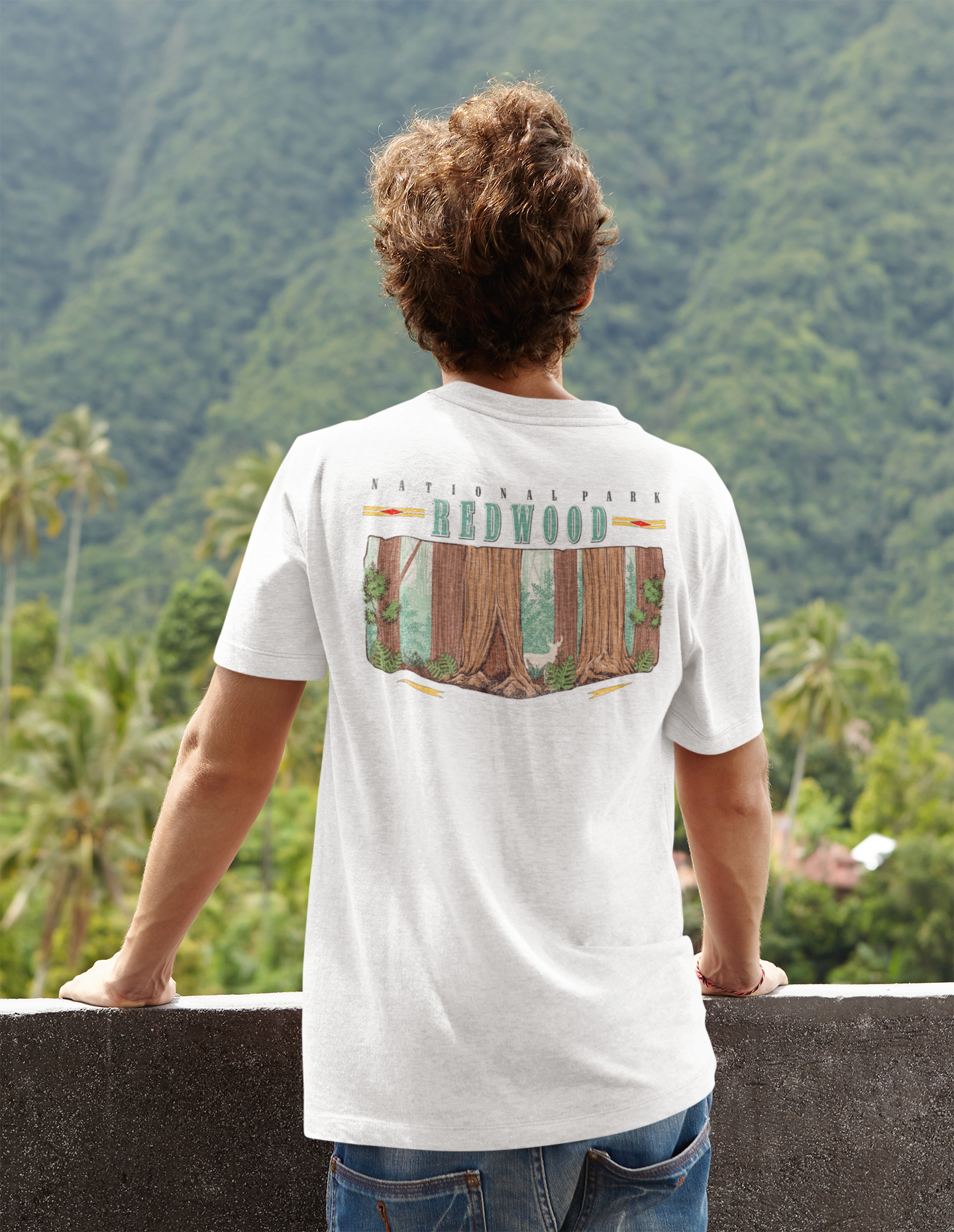 Vintage Redwood National Park Back Graphic Tee Shirt