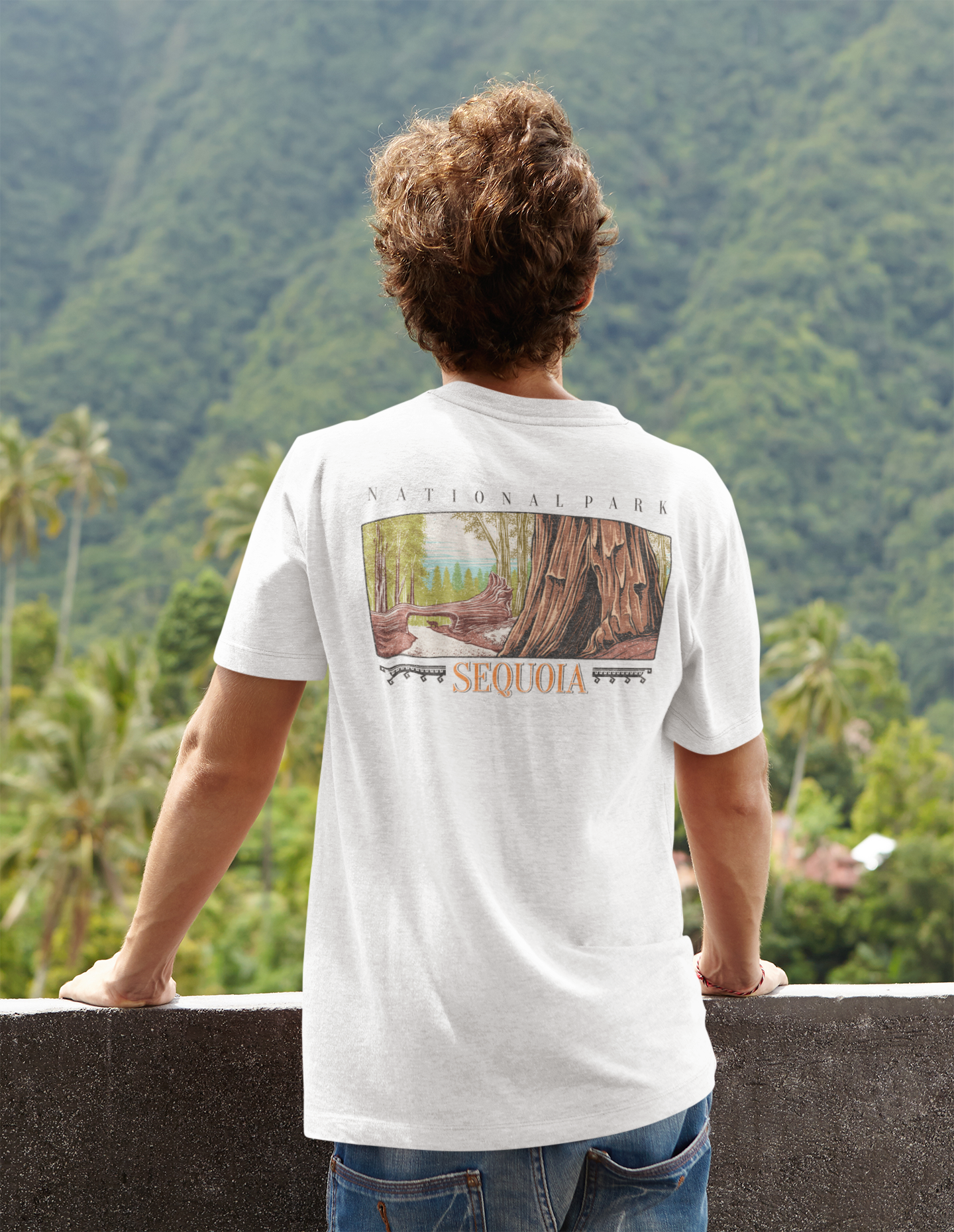 Vintage Sequoia National Park Back Graphic Tee Shirt