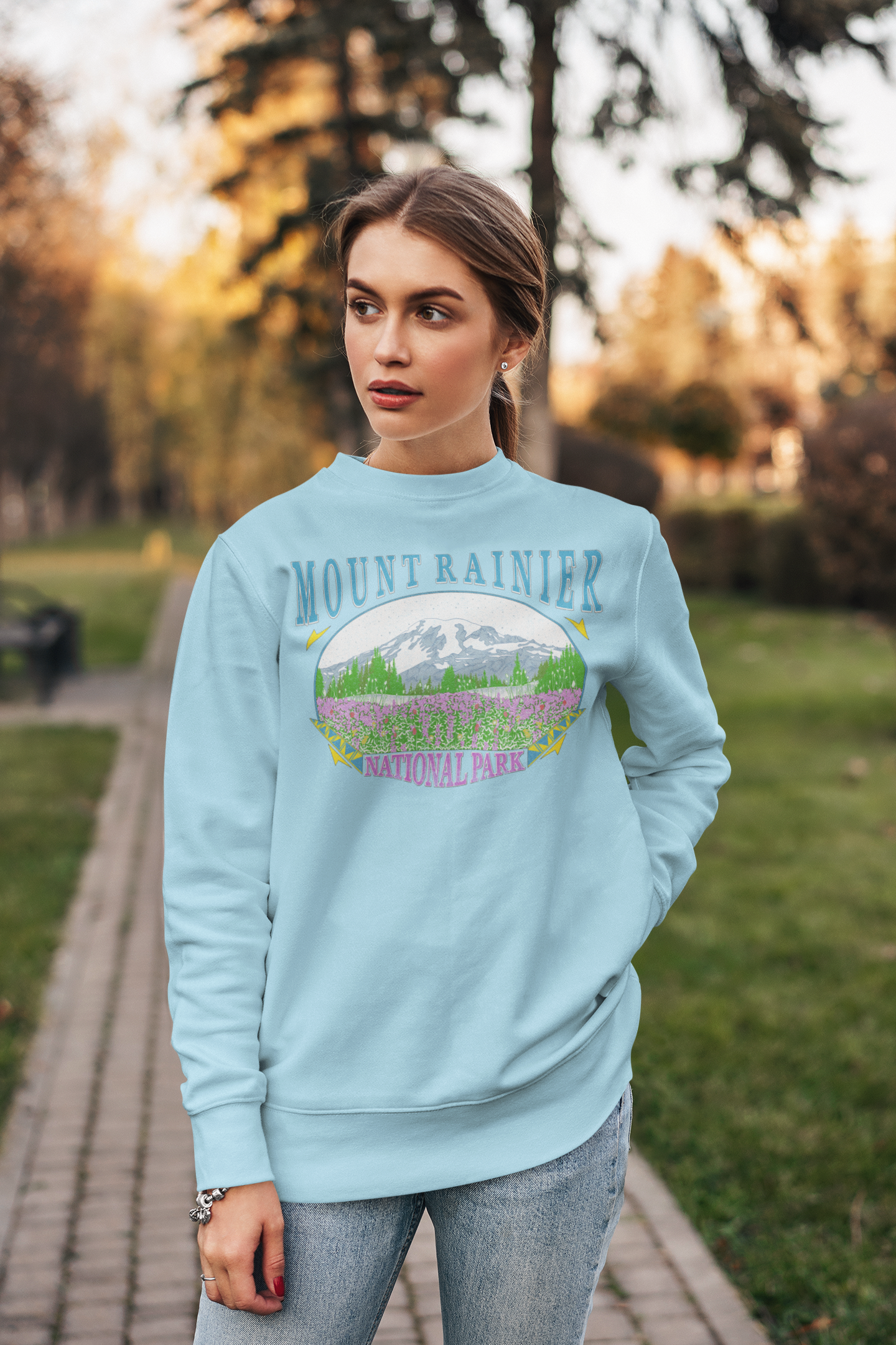 Vintage Rainier National Park Pullover Sweatshirt