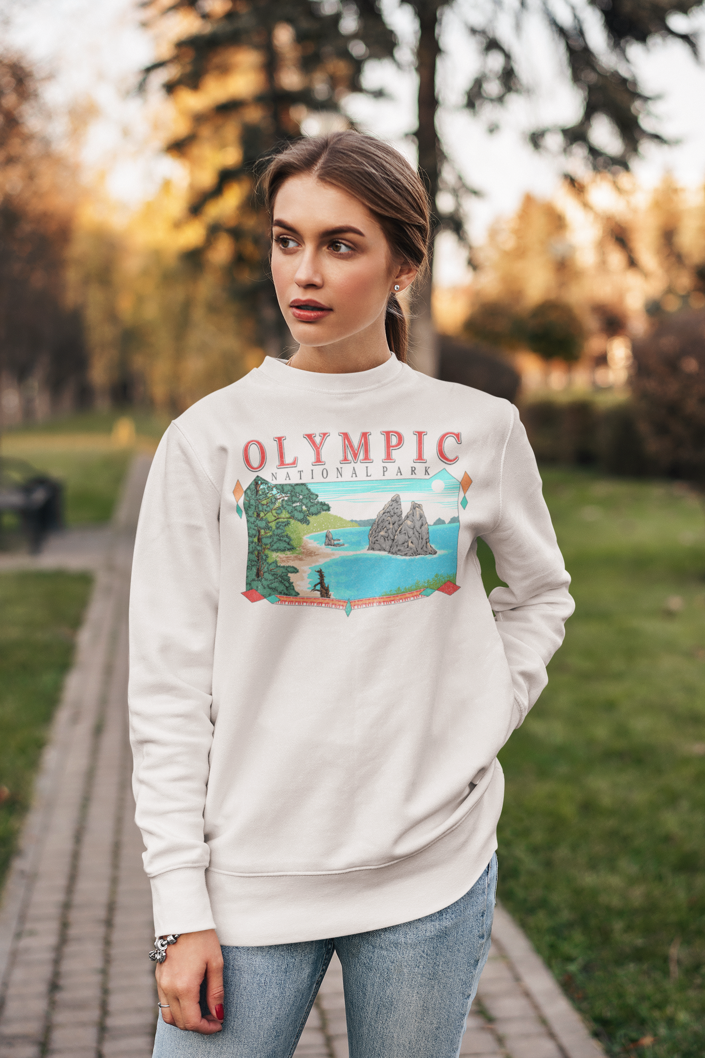 Vintage Olympic National Park Pullover Sweatshirt