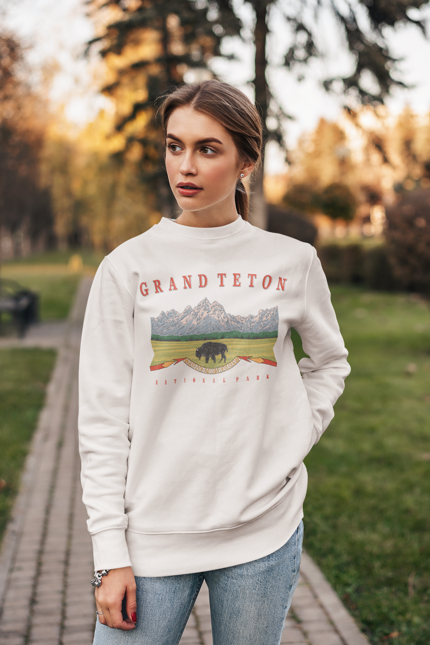 Vintage Grand Teton National Park Pullover Sweatshirt