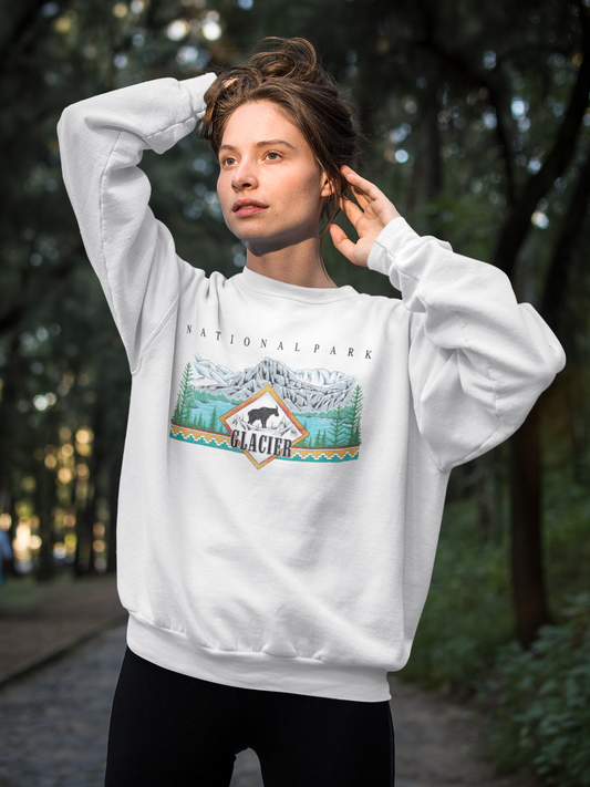 Vintage Glacier National Park Pullover Sweatshirt