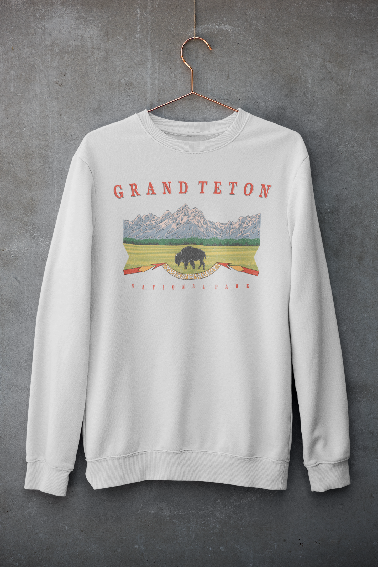 Vintage Grand Teton National Park Pullover Sweatshirt