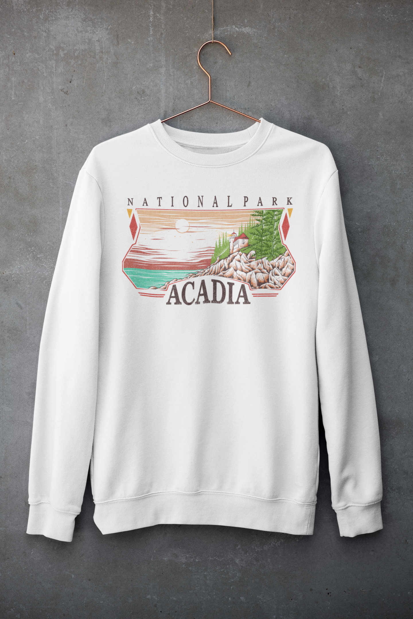 Vintage Acadia National Park Pullover Sweatshirt