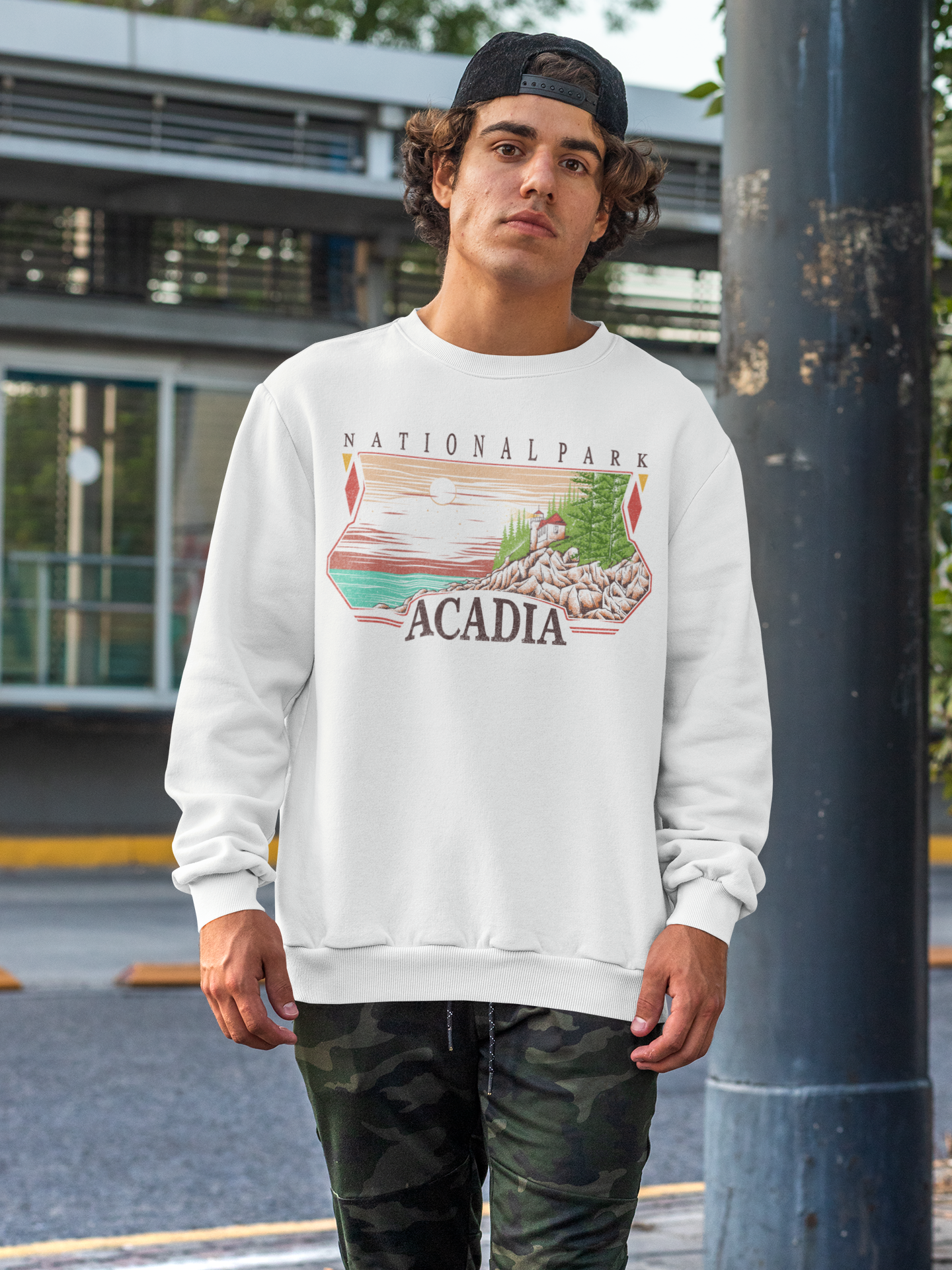 Vintage Acadia National Park Pullover Sweatshirt