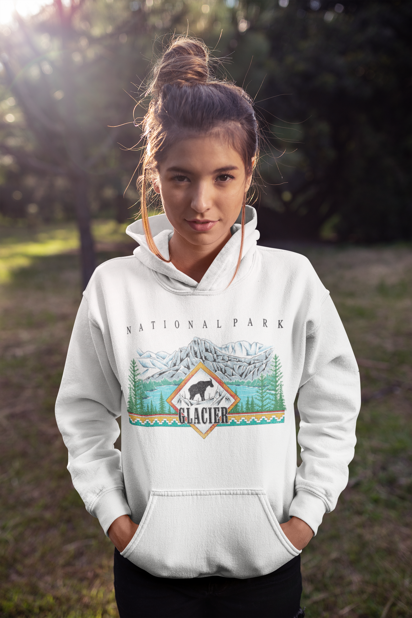 Vintage Glacier National Park Hoodie