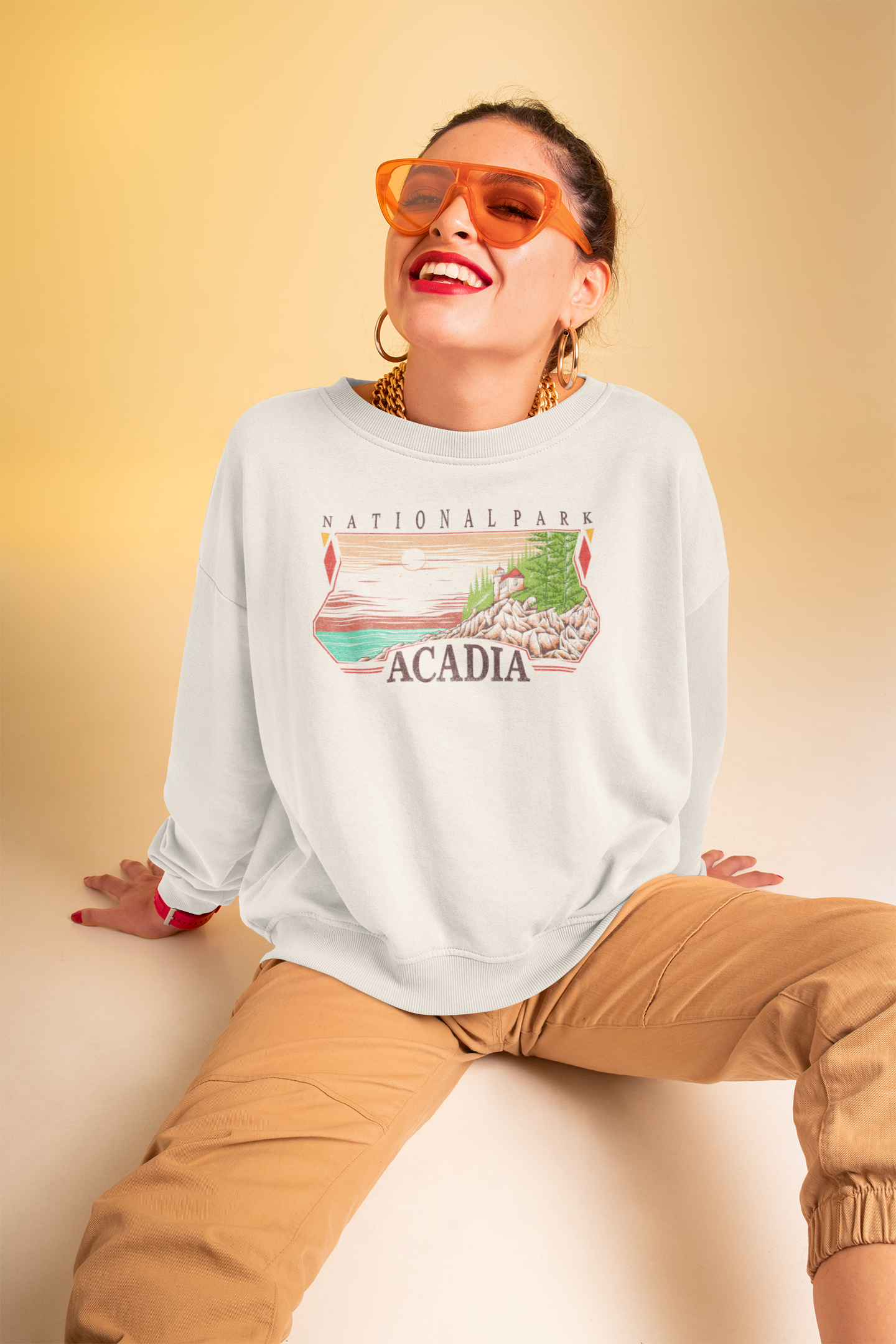 Vintage Acadia National Park Pullover Sweatshirt