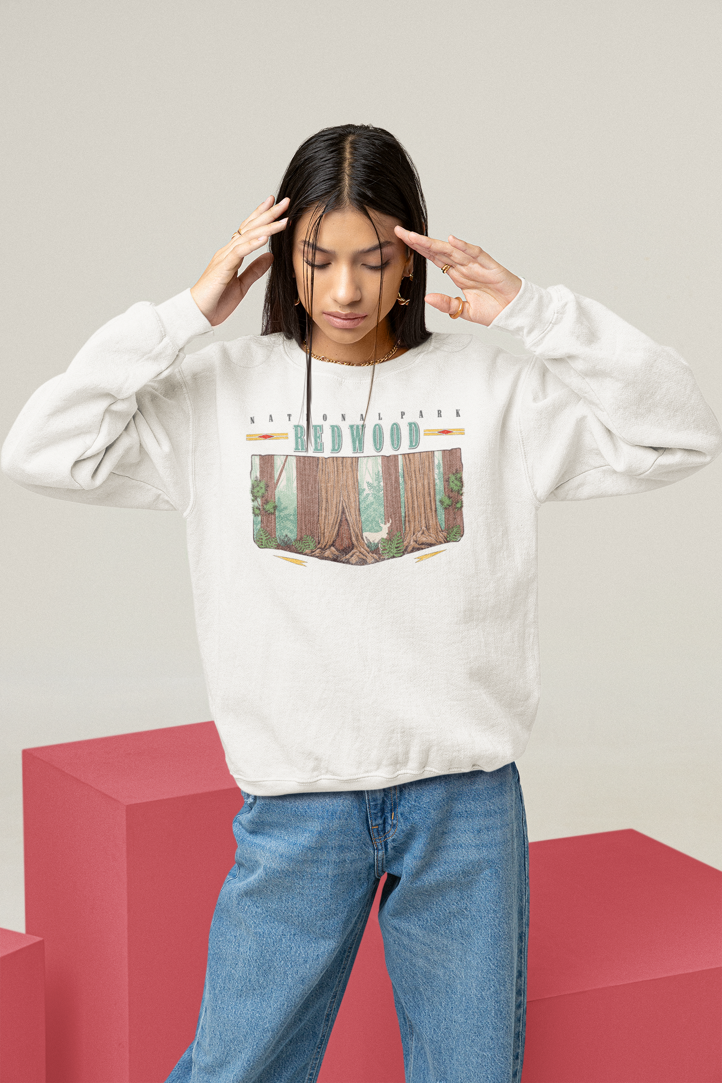 Vintage Redwood National Park Pullover Sweatshirt