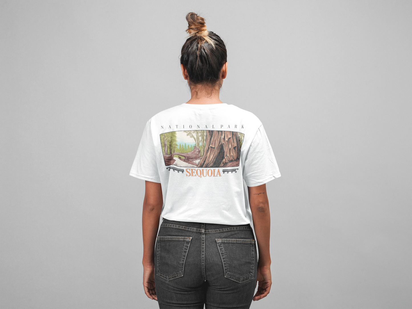 Vintage Sequoia National Park Back Graphic Tee Shirt