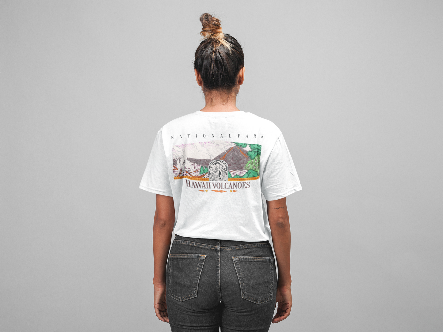 Vintage Hawaii Volcanoes National Park Back Graphic Tee Shirt