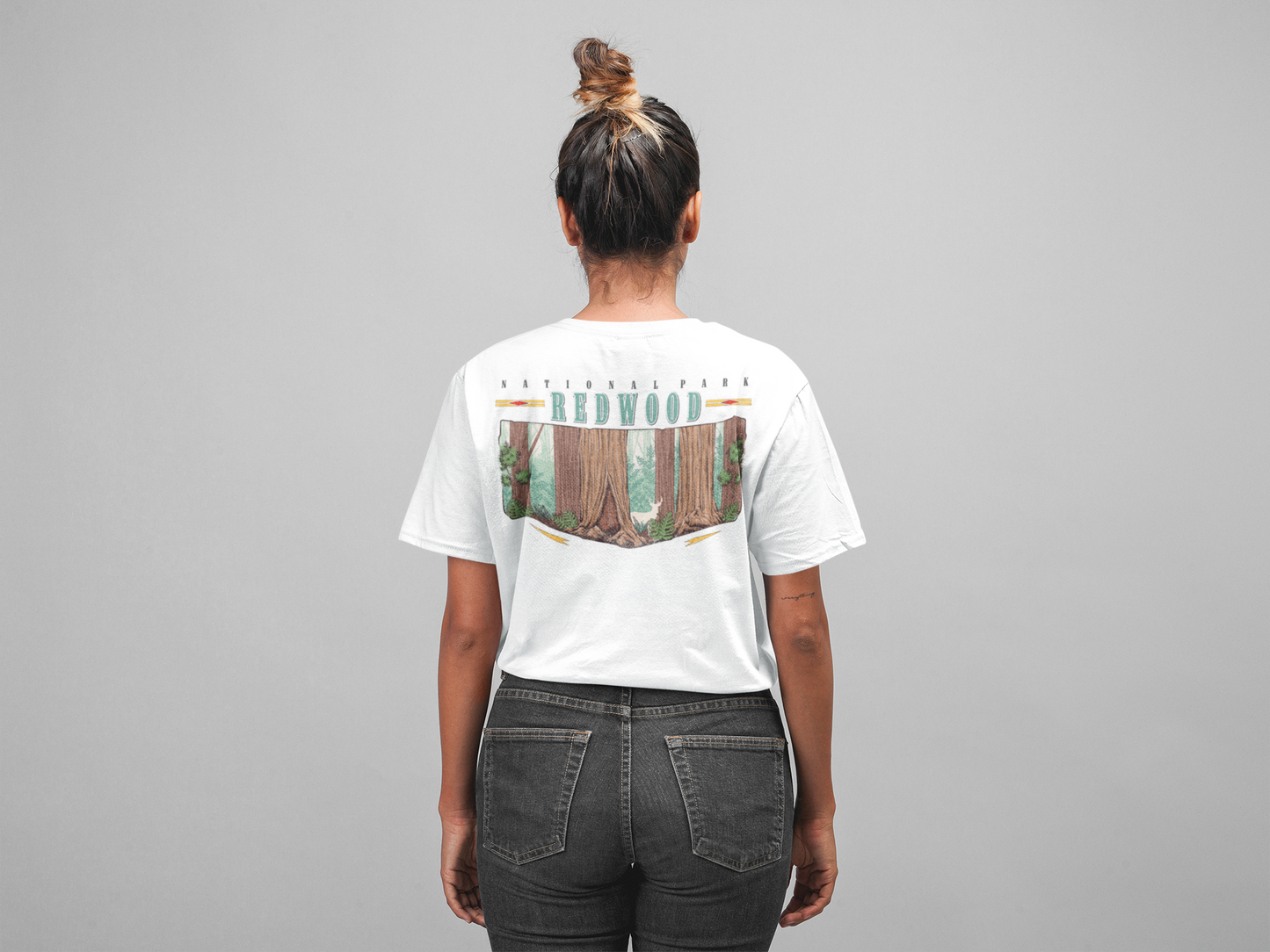 Vintage Redwood National Park Back Graphic Tee Shirt