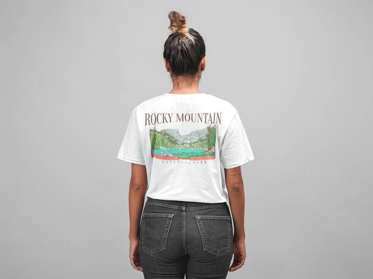 Vintage Rocky Mountain National Park Back Graphic Tee Shirt