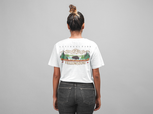 Vintage Yellowstone National Park Back Graphic Tee Shirt