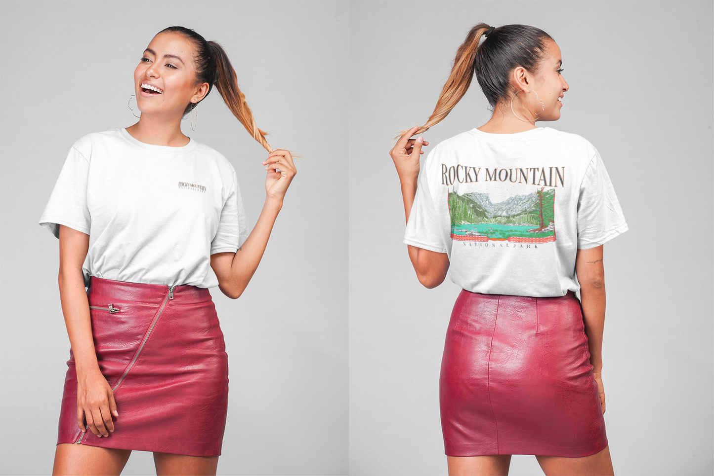 Vintage Rocky Mountain National Park Back Graphic Tee Shirt